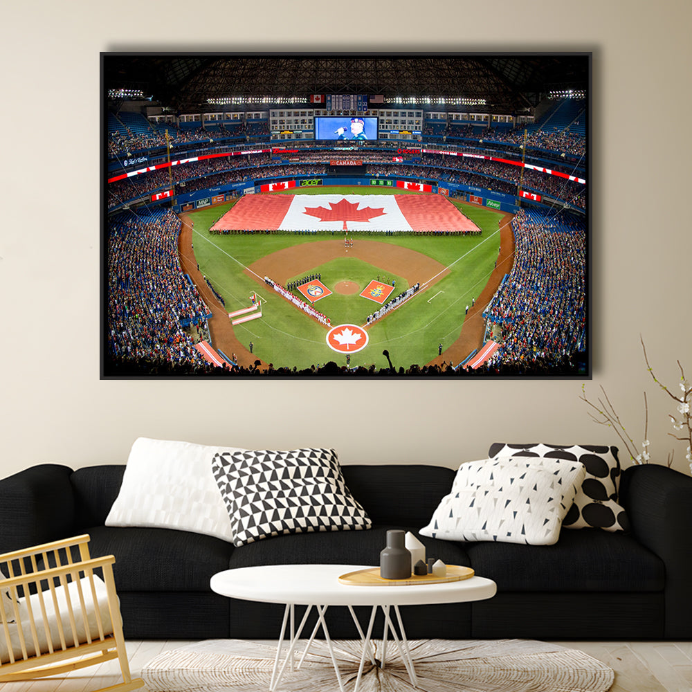 Rogers Centre in Toronto, Stadium Canvas, Sport Art, Framed Canvas Print Wall Art, Floating Frame