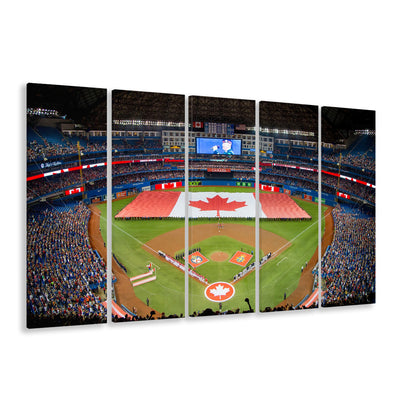 Rogers Centre in Toronto, Stadium Canvas, Sport Art, 5 Panel B, Extra Large Canvas, Canvas Print Wall Art