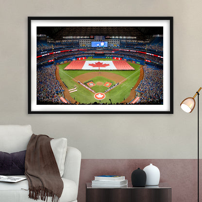 Rogers Centre in Toronto, Stadium Canvas, Sport Art, Gift for him, White Border Framed Art Print Wall Decor
