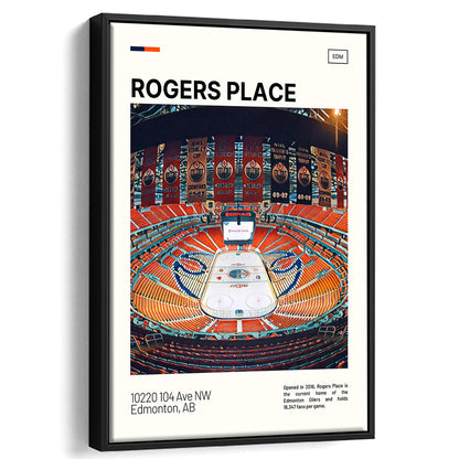 Rogers Place Print, Edmonton Oilers Stadium Canvas Art, Man Cave Gift, Floating Framed Canvas Print Wall Art