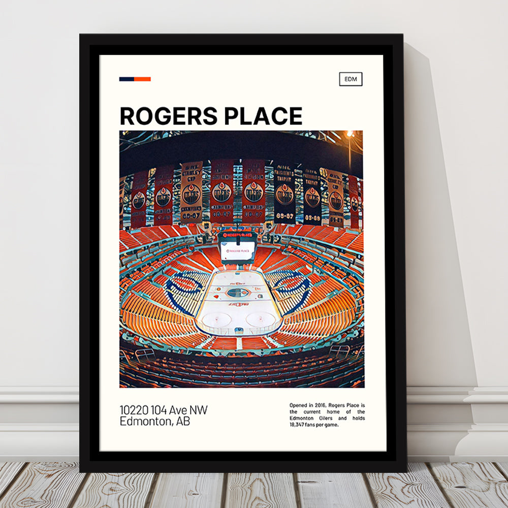 Rogers Place Print, Edmonton Oilers Stadium Canvas Art, Man Cave Gift, Floating Framed Canvas Print Wall Art