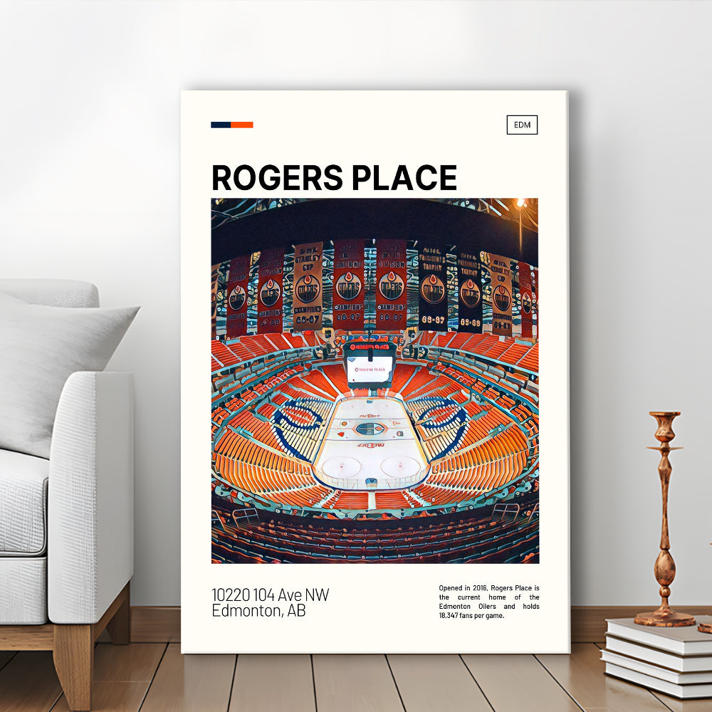 Rogers Place Print, Edmonton Oilers Stadium Canvas Art, Fan Gifts, Sport Art, Canvas Print Wall Art