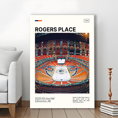 Rogers Place Print, Edmonton Oilers Stadium Canvas Art, Fan Gifts, Sport Art, Canvas Print Wall Art