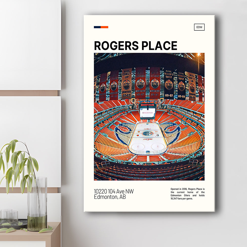 Rogers Place Print, Edmonton Oilers Stadium Canvas Art, Fan Gifts, Sport Art, Canvas Print Wall Art
