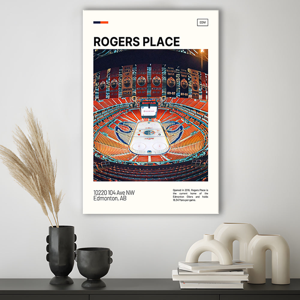 Rogers Place Print, Edmonton Oilers Stadium Canvas Art, Fan Gifts, Sport Art, Canvas Print Wall Art