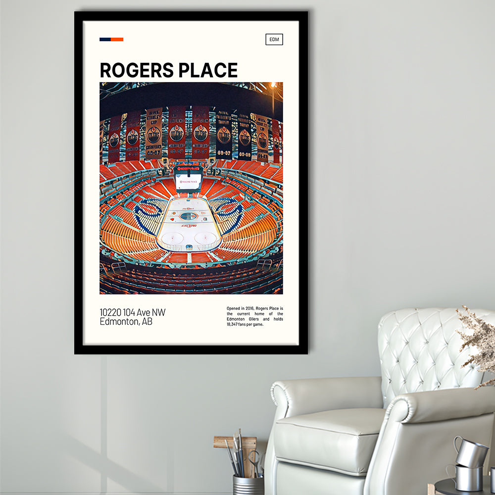 Rogers Place Print, Edmonton Oilers Stadium Art, Gifts for him, Sport Art, Framed Art Print Wall Decor