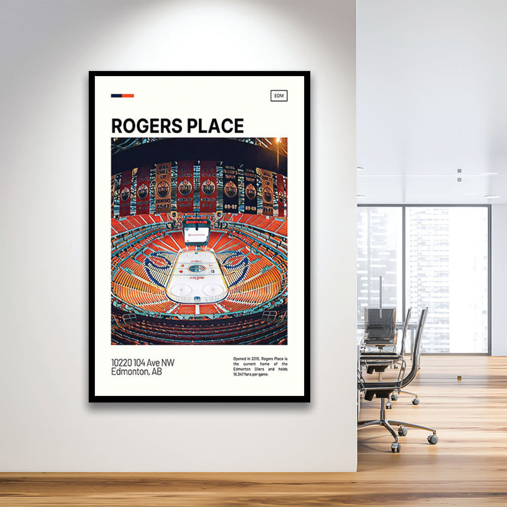 Rogers Place Print, Edmonton Oilers Stadium Art, Gifts for him, Sport Art, Framed Art Print Wall Decor