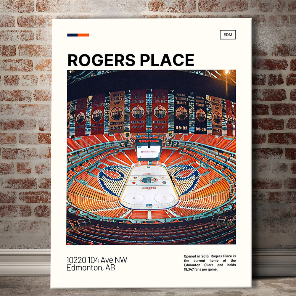 Rogers Place Print, Edmonton Oilers Stadium Canvas Art, Fan Gifts, Sport Art, Canvas Print Wall Art