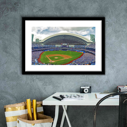 Rogers Stadium Aerial View, Stadium Canvas, Sport Art, Gift for him, White Border Framed Art Print Wall Decor