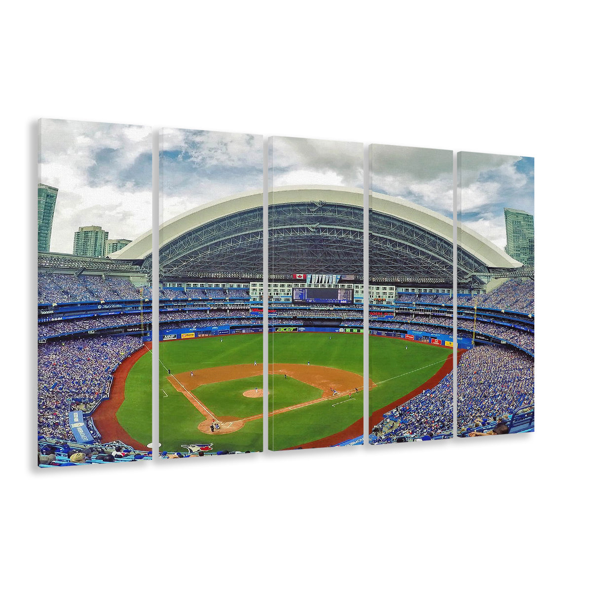 Rogers Stadium Aerial View, Stadium Canvas, Sport Art, 5 Panel B, Extra Large Canvas, Canvas Print Wall Art
