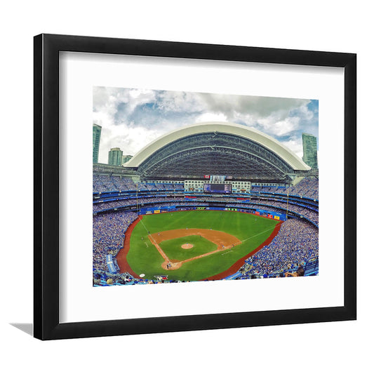 Rogers Stadium Aerial View, Stadium Canvas, Sport Art, Gift for him, White Border Framed Art Print Wall Decor