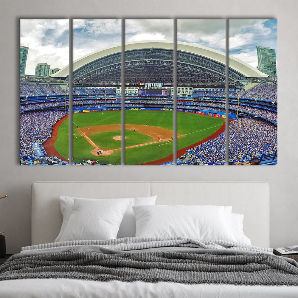 Rogers Stadium Aerial View, Stadium Canvas, Sport Art, 5 Panel B, Extra Large Canvas, Canvas Print Wall Art