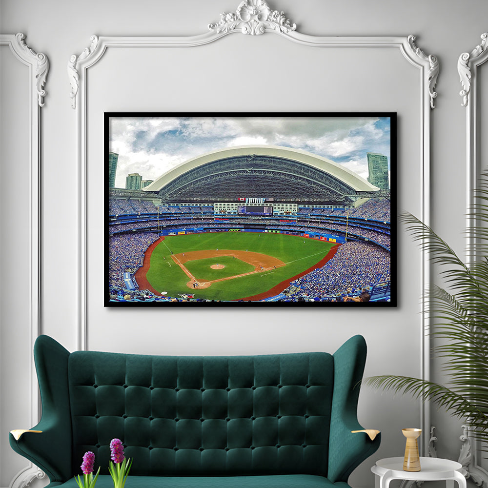 Rogers Stadium Aerial View, Stadium Canvas, Sport Art, Gift for him, Framed Art Print Wall Decor, Picture Framed