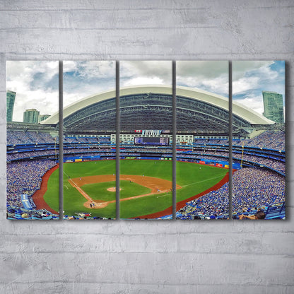 Rogers Stadium Aerial View, Stadium Canvas, Sport Art, 5 Panel B, Extra Large Canvas, Canvas Print Wall Art