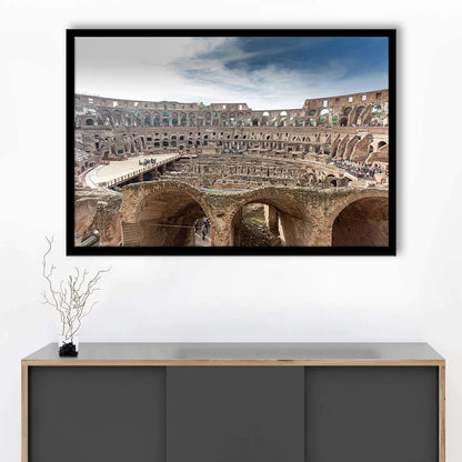 Rome Colosseum, Stadium Canvas, Sport Art, Gift for him, Framed Art Print Wall Decor, Picture Framed