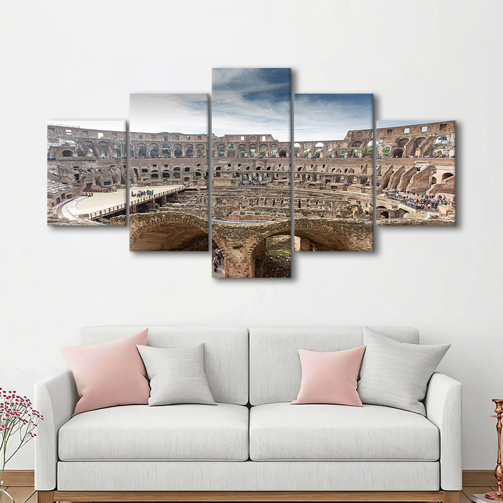 Rome Colosseum, Stadium Canvas, Sport Art, Gift for him, 5 Panel, Large Canvas, Canvas Print Wall Art