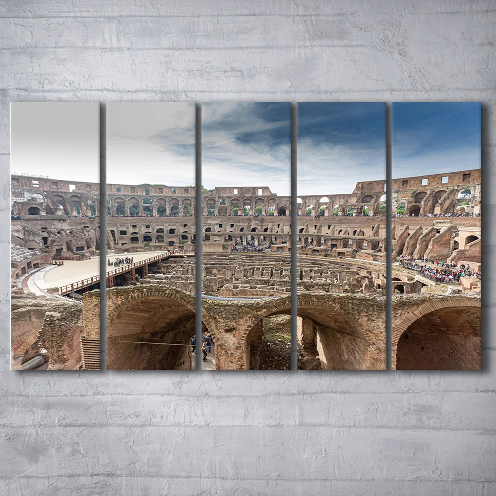 Rome Colosseum, Stadium Canvas, Sport Art, 5 Panel B, Extra Large Canvas, Canvas Print Wall Art