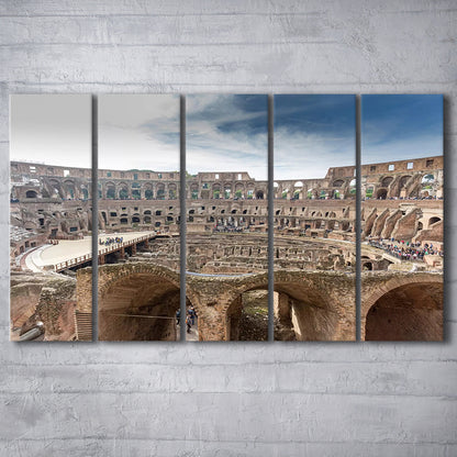 Rome Colosseum, Stadium Canvas, Sport Art, 5 Panel B, Extra Large Canvas, Canvas Print Wall Art