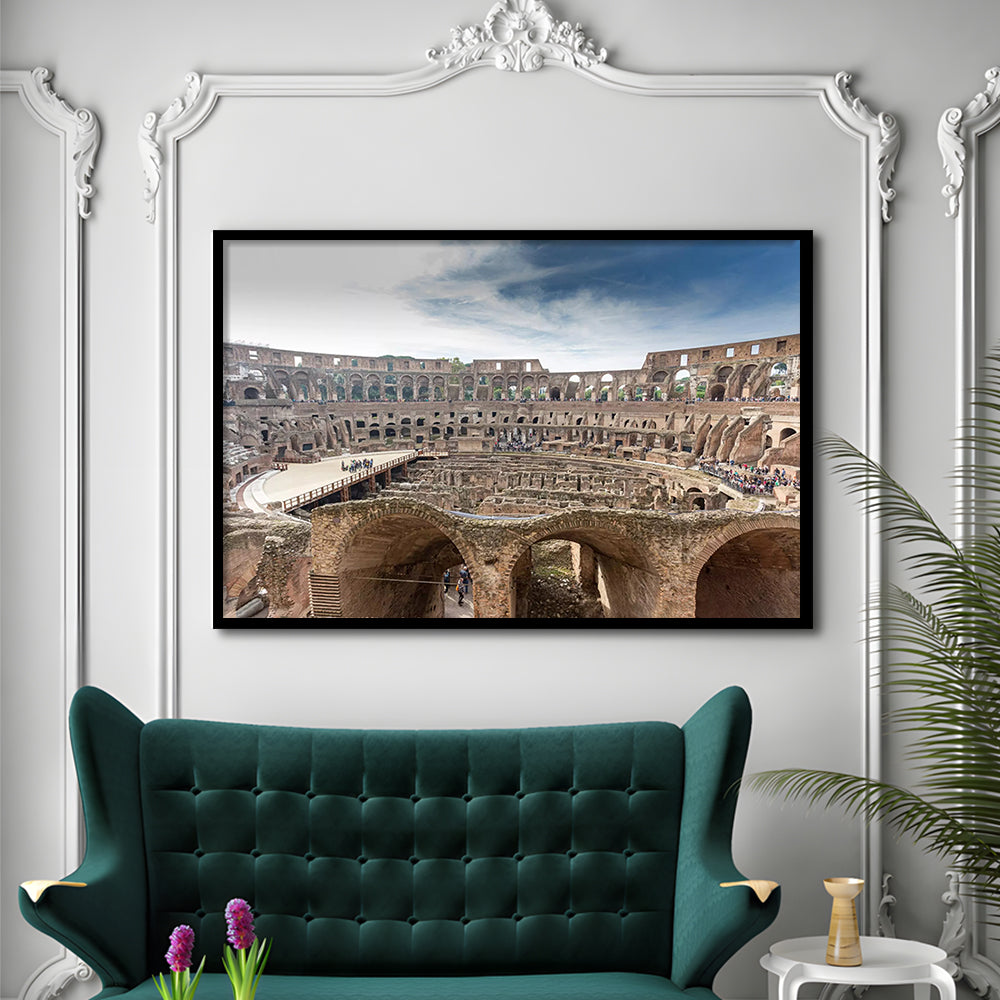Rome Colosseum, Stadium Canvas, Sport Art, Gift for him, Framed Art Print Wall Decor, Picture Framed