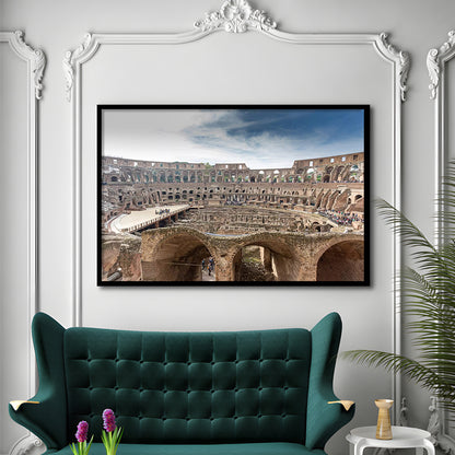 Rome Colosseum, Stadium Canvas, Sport Art, Gift for him, Framed Art Print Wall Decor, Picture Framed