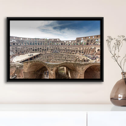 Rome Colosseum, Stadium Canvas, Sport Art, Framed Canvas Print Wall Art, Floating Frame