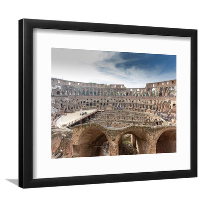 Rome Colosseum, Stadium Canvas, Sport Art, Gift for him, White Border Framed Art Print Wall Decor