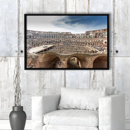 Rome Colosseum, Stadium Canvas, Sport Art, Framed Canvas Print Wall Art, Floating Frame