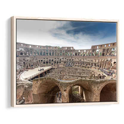 Rome Colosseum, Stadium Canvas, Sport Art, Framed Canvas Print Wall Art, Floating Frame