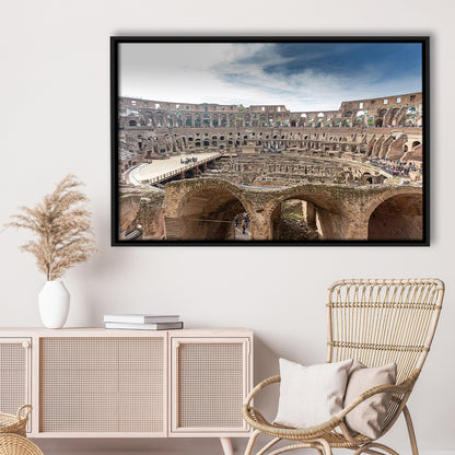 Rome Colosseum, Stadium Canvas, Sport Art, Framed Canvas Print Wall Art, Floating Frame