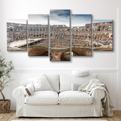 Rome Colosseum, Stadium Canvas, Sport Art, Gift for him, 5 Panel, Large Canvas, Canvas Print Wall Art