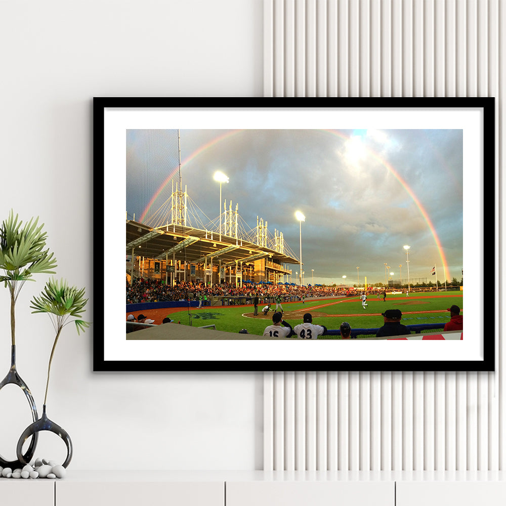 Ron Tonkin Field, Stadium Canvas, Sport Art, Gift for him, White Border Framed Art Print Wall Decor