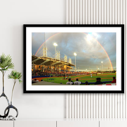 Ron Tonkin Field, Stadium Canvas, Sport Art, Gift for him, White Border Framed Art Print Wall Decor