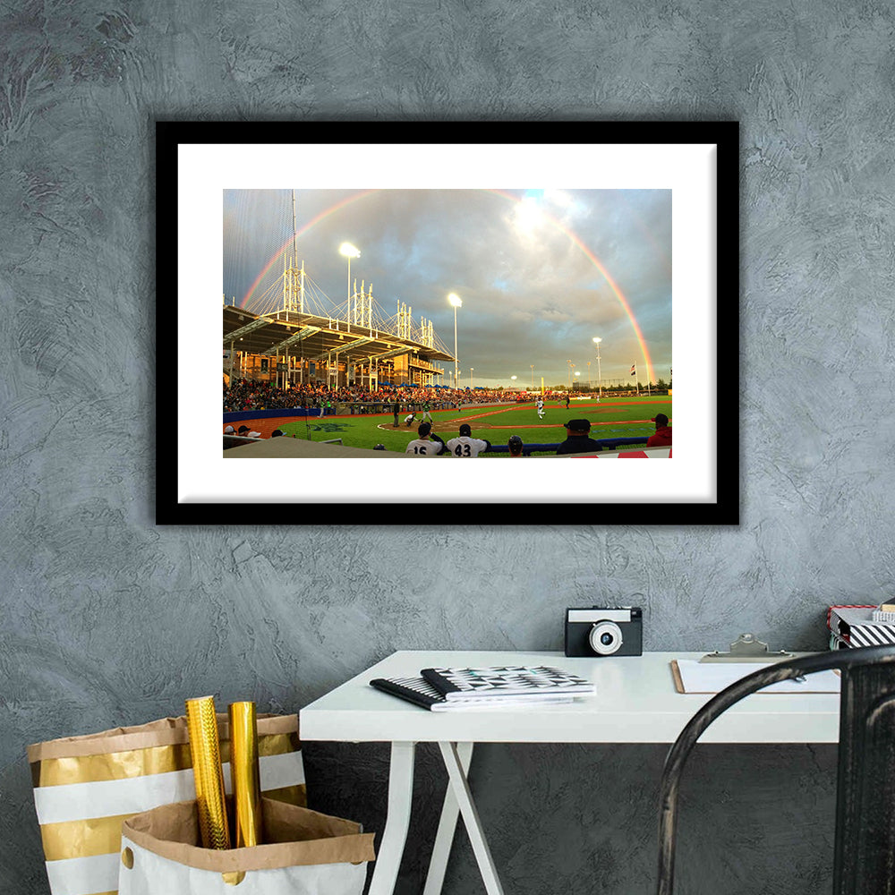 Ron Tonkin Field, Stadium Canvas, Sport Art, Gift for him, White Border Framed Art Print Wall Decor