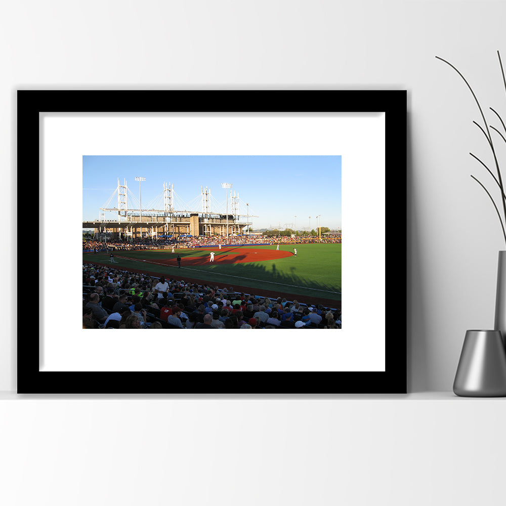 Ron Tonkin Field Stadium, Stadium Canvas, Sport Art, Gift for him, White Border Framed Art Print Wall Decor