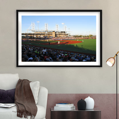 Ron Tonkin Field Stadium, Stadium Canvas, Sport Art, Gift for him, White Border Framed Art Print Wall Decor