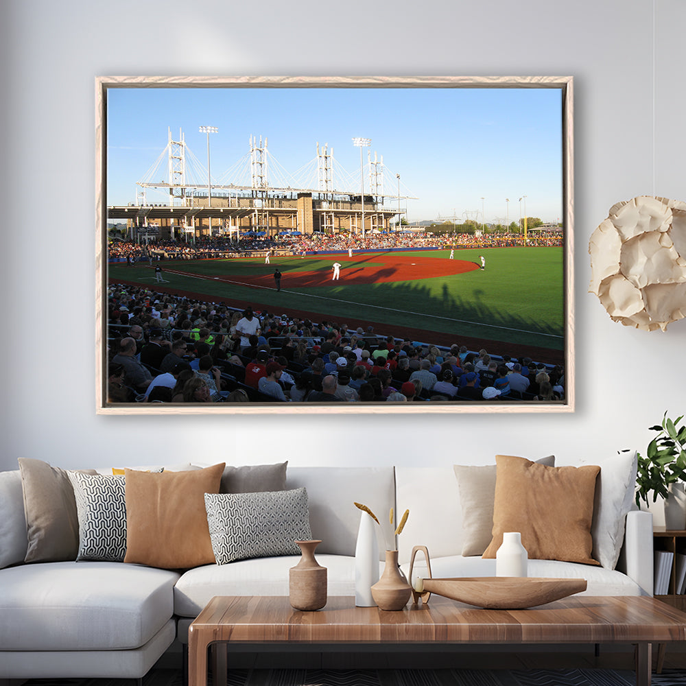 Ron Tonkin Field Stadium, Stadium Canvas, Sport Art, Framed Canvas Print Wall Art, Floating Frame