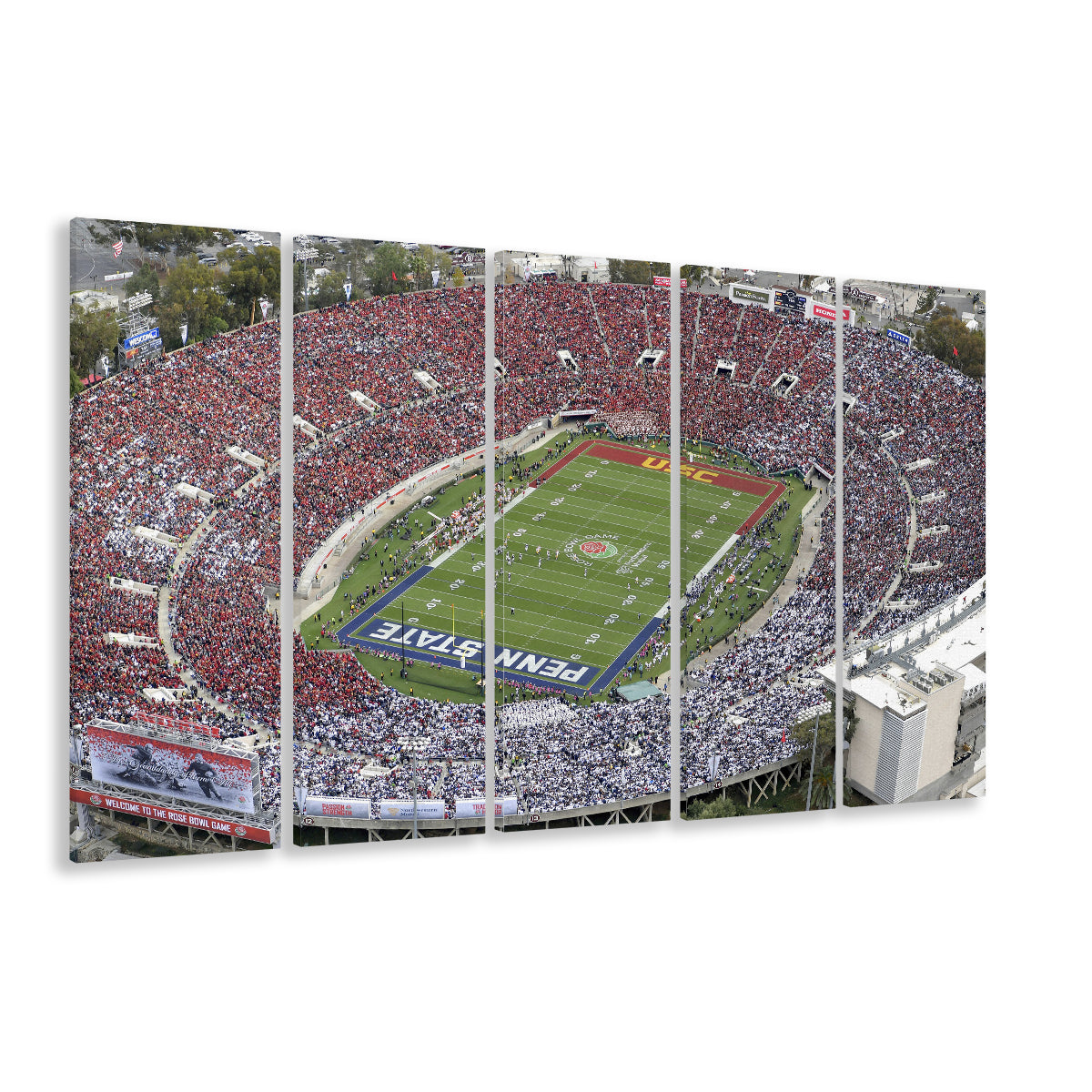 Rose Bowl Aerial View, Stadium Canvas, Sport Art, 5 Panel B, Extra Large Canvas, Canvas Print Wall Art