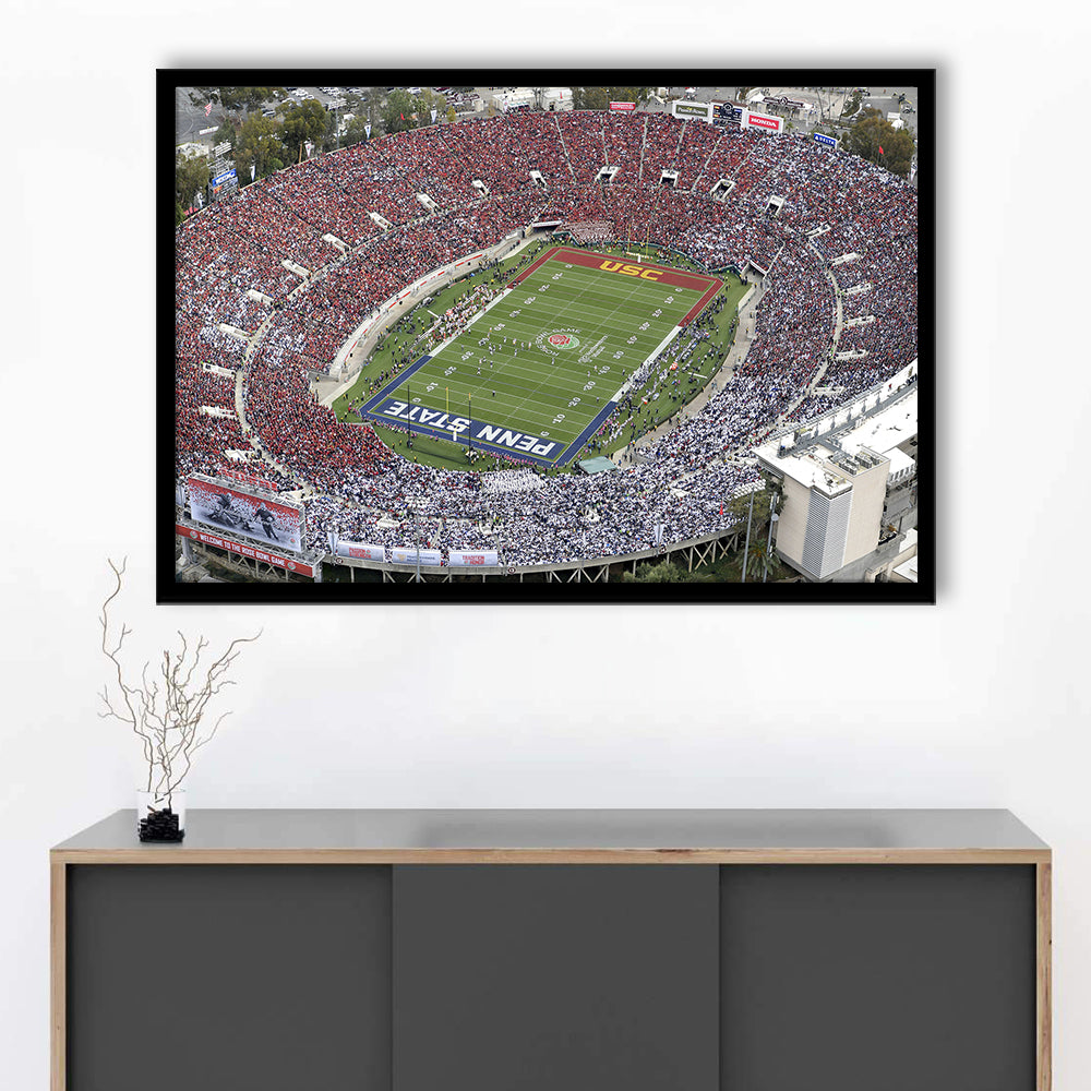 Rose Bowl Aerial View, Stadium Canvas, Sport Art, Gift for him, Framed Art Print Wall Decor, Picture Framed
