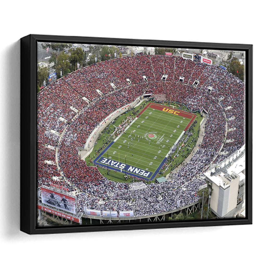 Rose Bowl Aerial View, Stadium Canvas, Sport Art, Framed Canvas Print Wall Art, Floating Frame