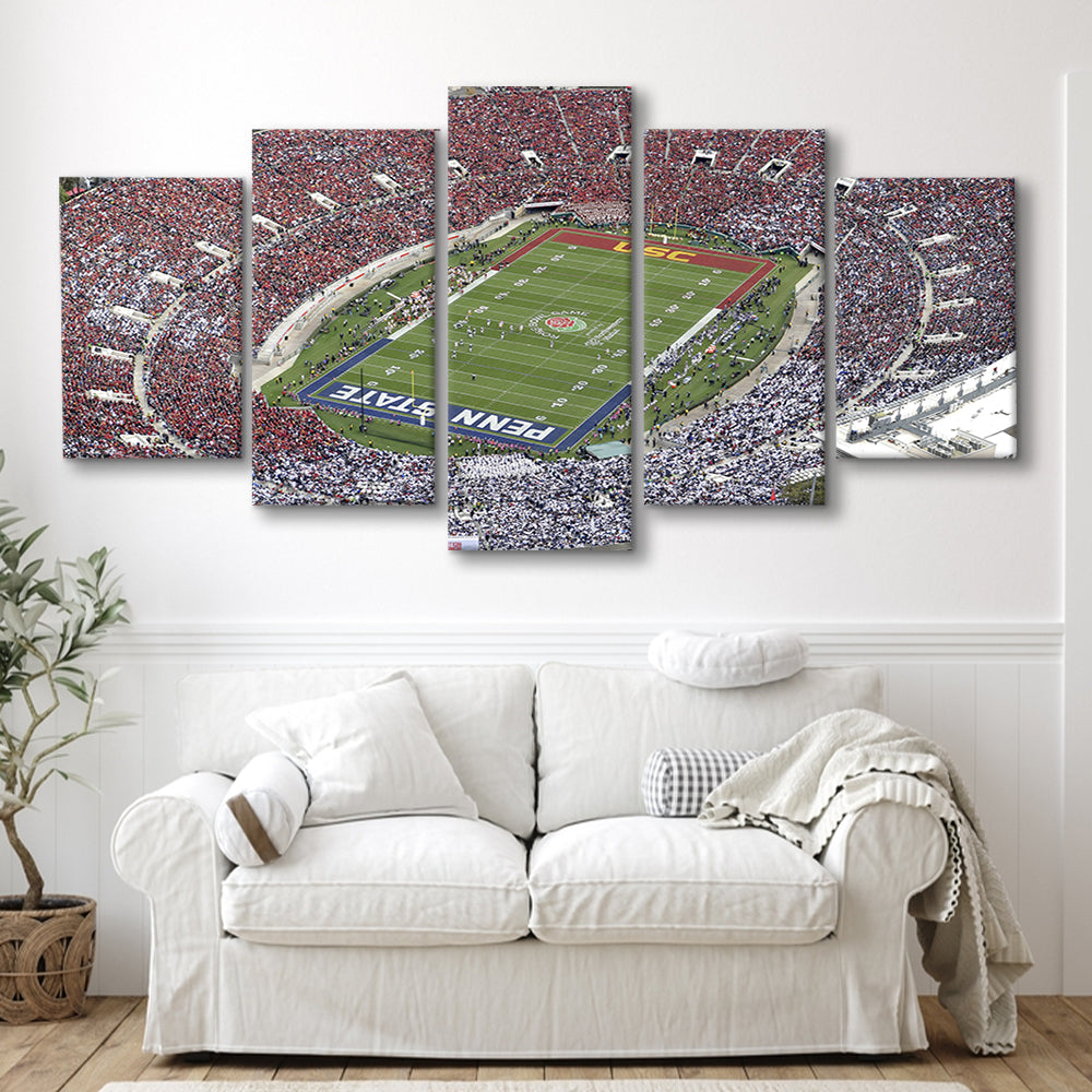 Rose Bowl Aerial View, Stadium Canvas, Sport Art, Gift for him, 5 Panel, Large Canvas, Canvas Print Wall Art
