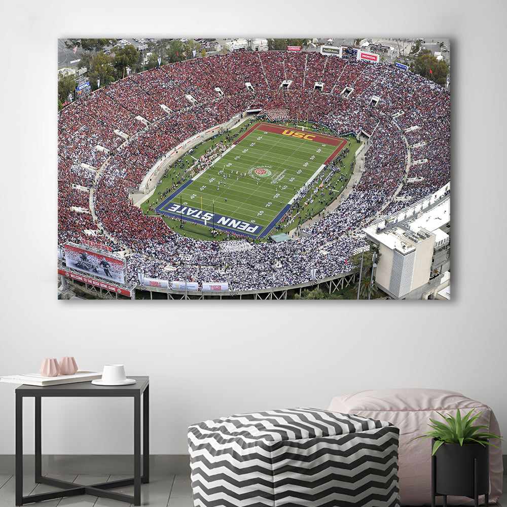 Rose Bowl Aerial View, Stadium Canvas, Sport Art, Gift for him, Man Cave Decor, Art Print, Canvas Print Wall Art