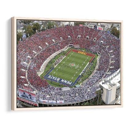Rose Bowl Aerial View, Stadium Canvas, Sport Art, Framed Canvas Print Wall Art, Floating Frame
