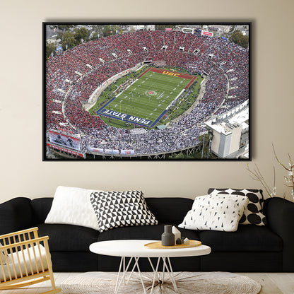 Rose Bowl Aerial View, Stadium Canvas, Sport Art, Framed Canvas Print Wall Art, Floating Frame