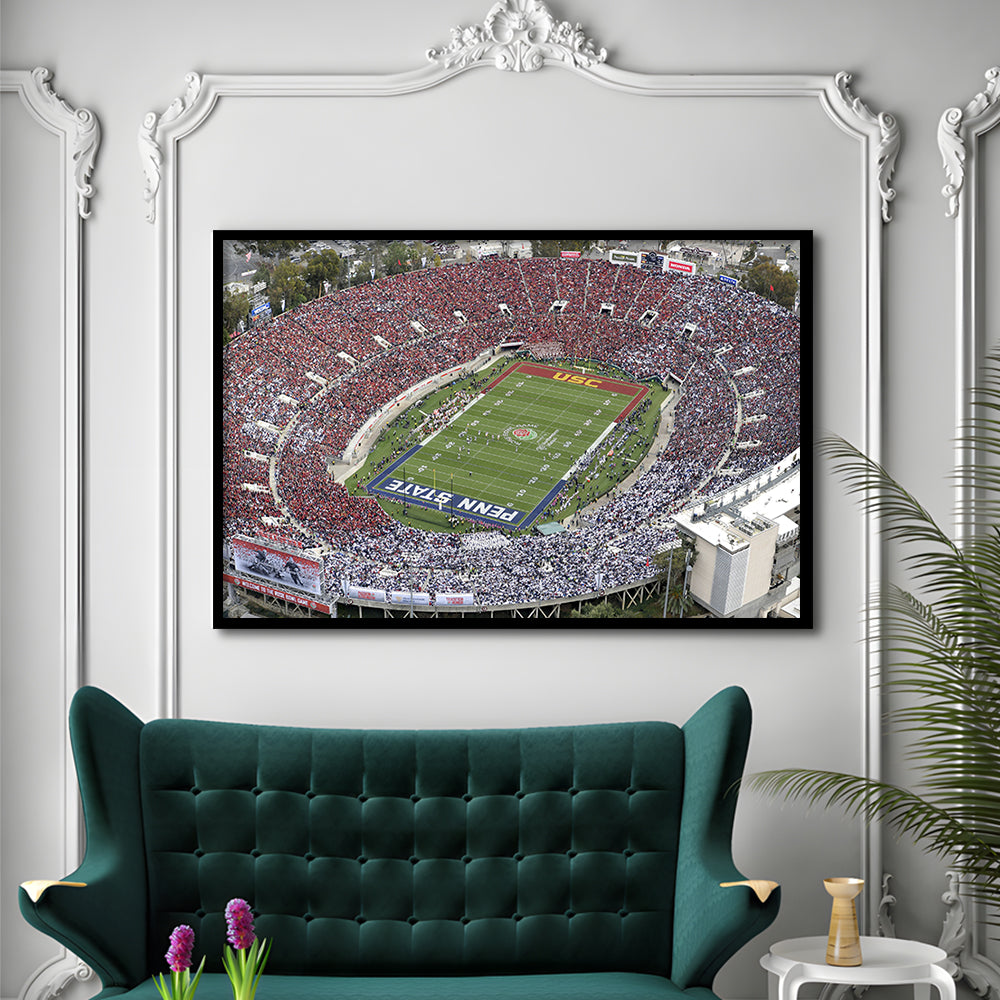 Rose Bowl Aerial View, Stadium Canvas, Sport Art, Gift for him, Framed Art Print Wall Decor, Picture Framed