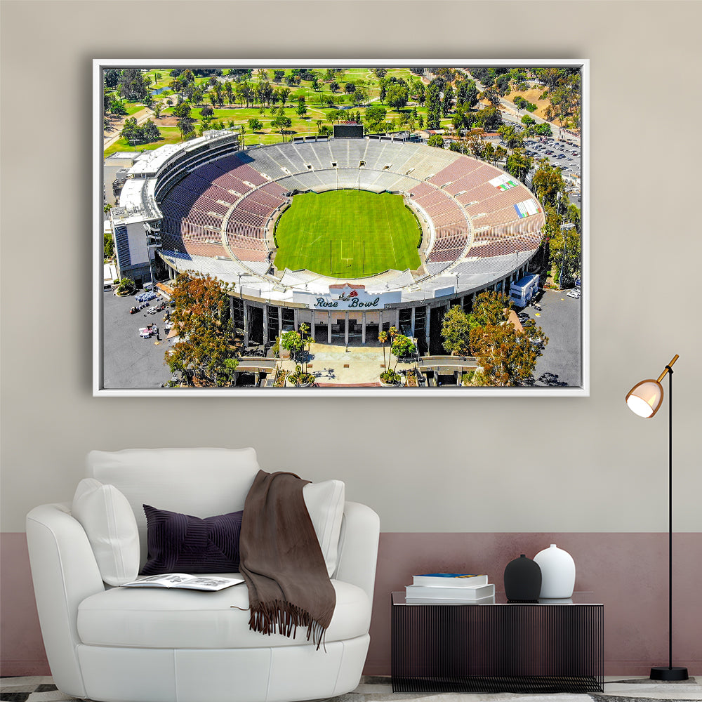 Rose Bowl, Stadium Canvas, Sport Art, Framed Canvas Print Wall Art, Floating Frame