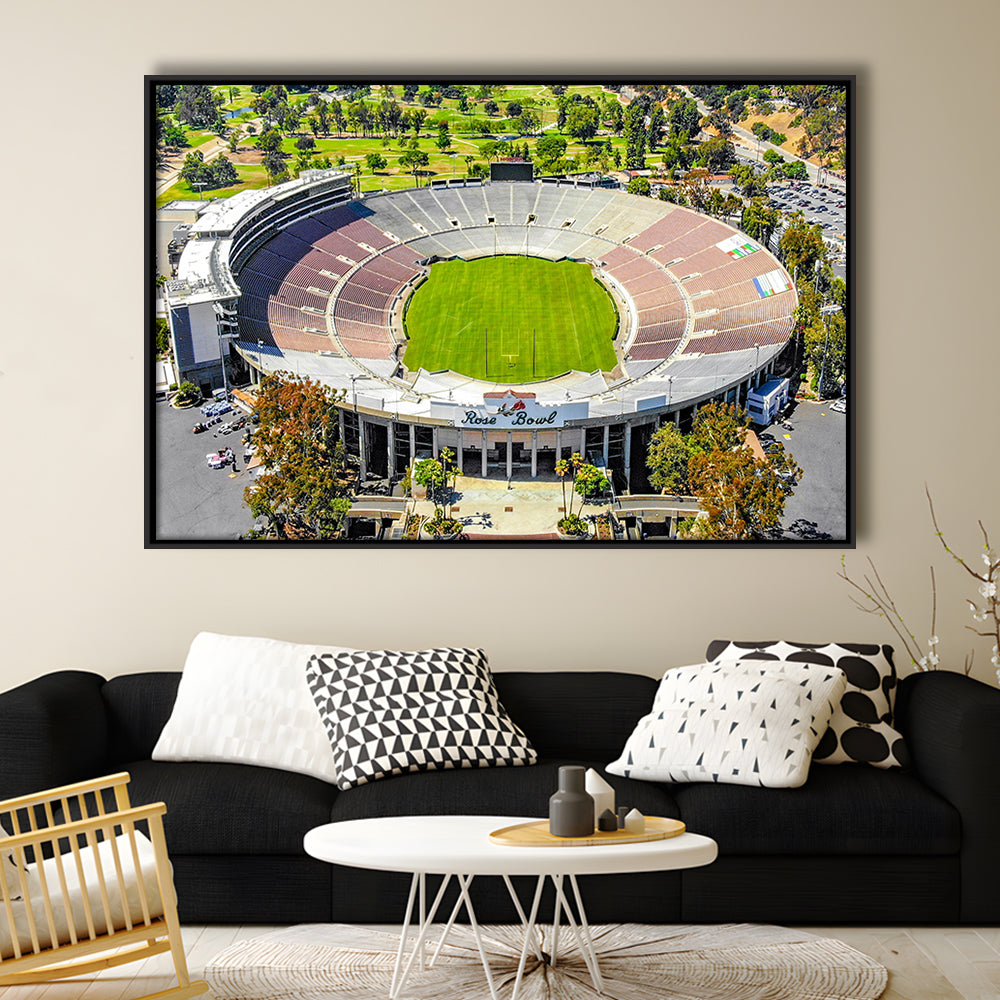Rose Bowl, Stadium Canvas, Sport Art, Framed Canvas Print Wall Art, Floating Frame
