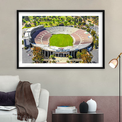 Rose Bowl, Stadium Canvas, Sport Art, Gift for him, White Border Framed Art Print Wall Decor