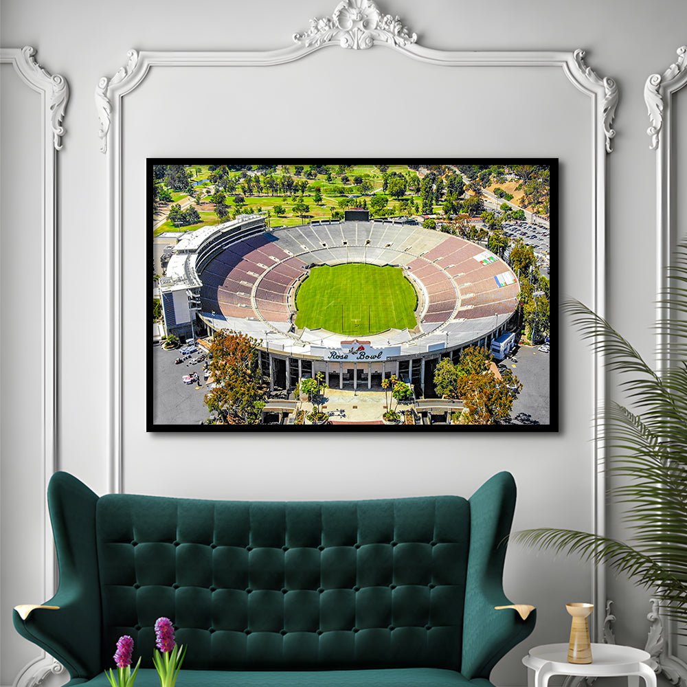 Rose Bowl, Stadium Canvas, Sport Art, Gift for him, Framed Art Print Wall Decor, Picture Framed