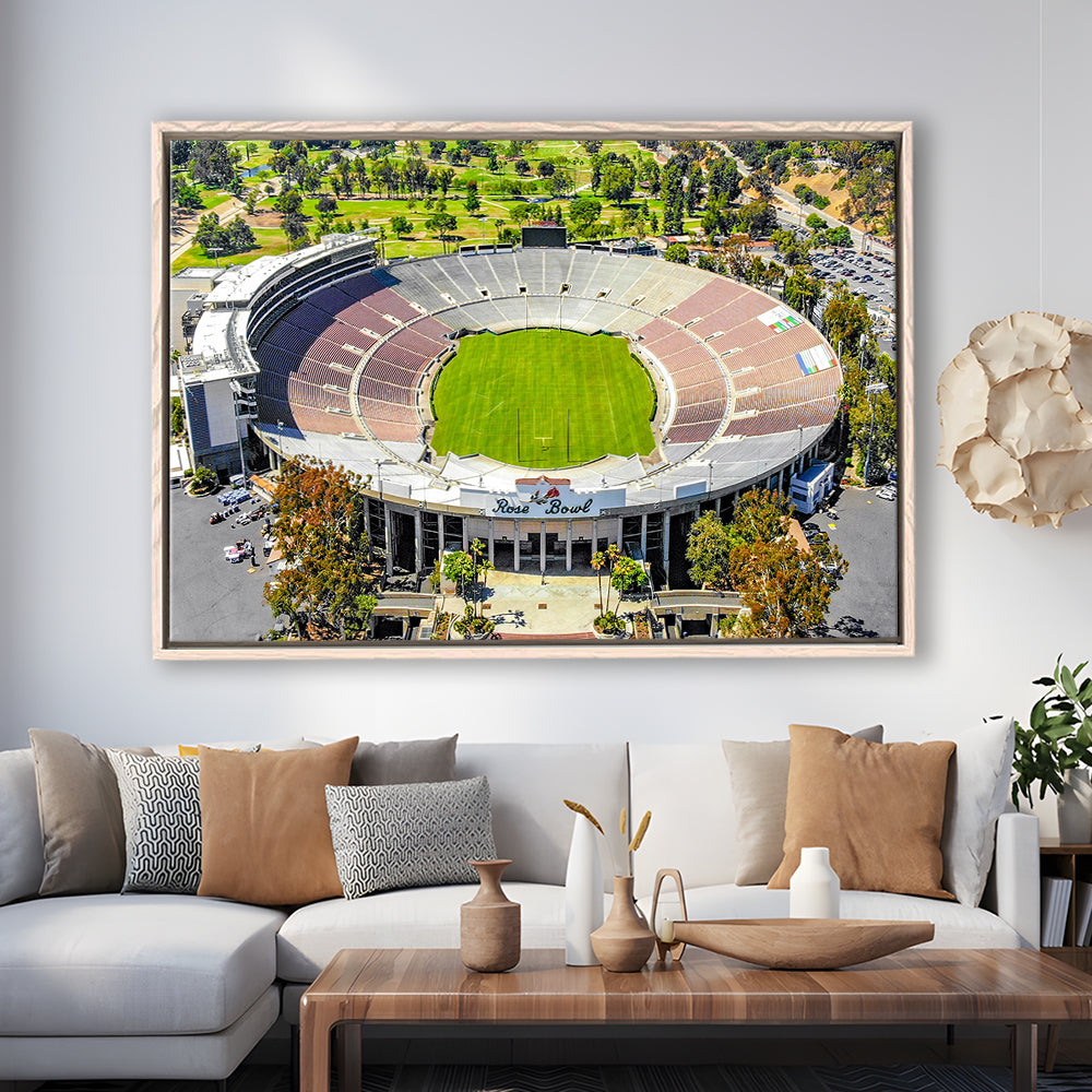 Rose Bowl, Stadium Canvas, Sport Art, Framed Canvas Print Wall Art, Floating Frame