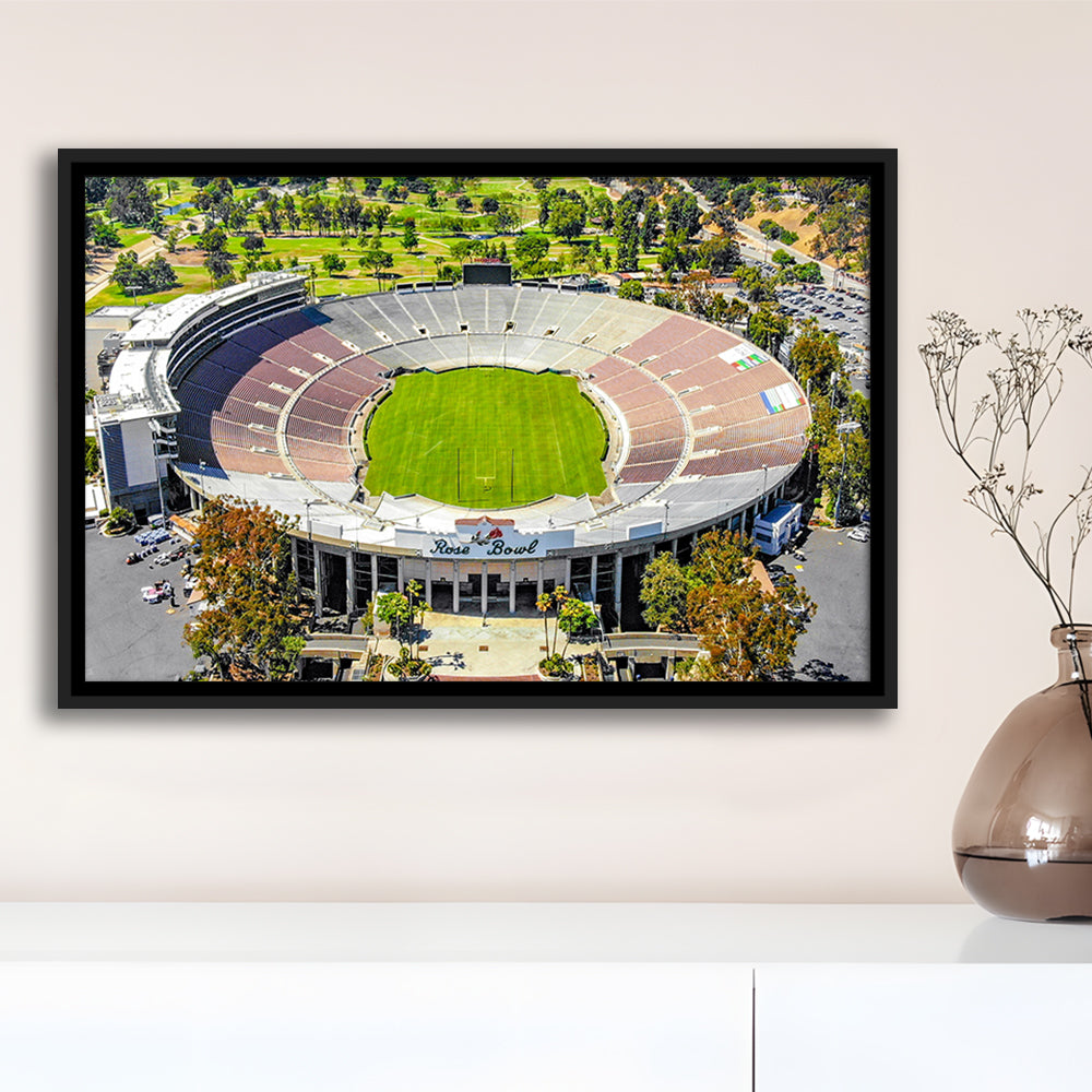 Rose Bowl, Stadium Canvas, Sport Art, Framed Canvas Print Wall Art, Floating Frame